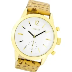 Oozoo Damen Armbanduhr Timepieces Analog Leder gelb braun UOC8011A