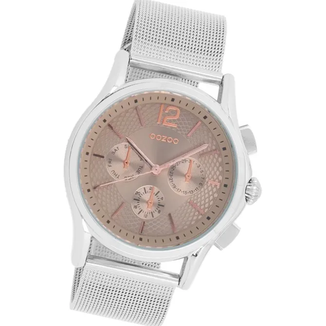 Oozoo Damen Armbanduhr Timepieces Analog Metall silber UOC9107A
