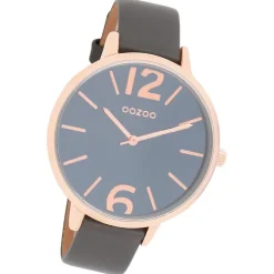 Oozoo Damen Armbanduhr Timepieces Analog Leder grau UOC9153A