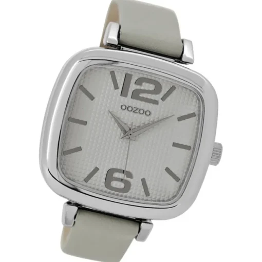 Oozoo Damen Armbanduhr Timepieces Analog Leder grau UOC9180A