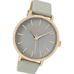 Oozoo Damen Armbanduhr Timepieces Analog Leder grau UOC9195A