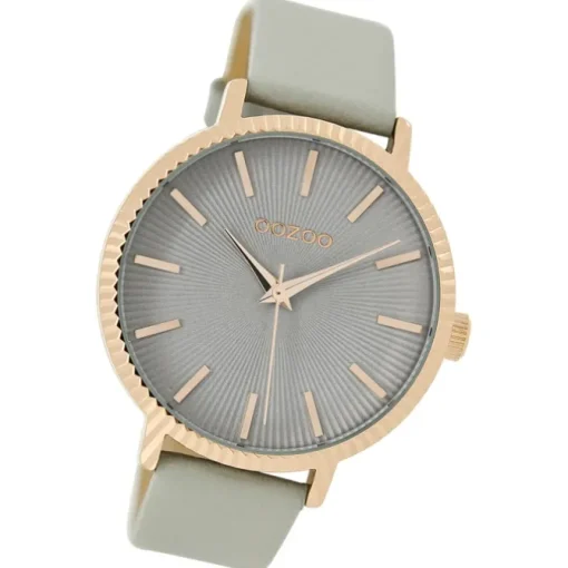 Oozoo Damen Armbanduhr Timepieces Analog Leder grau UOC9195A