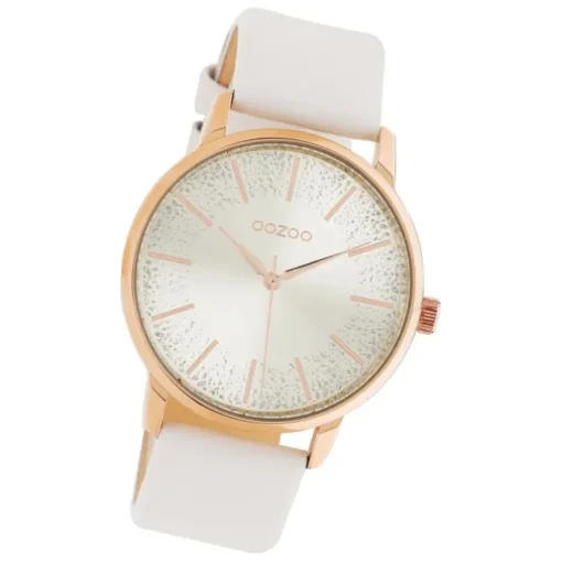 Oozoo Damen Armbanduhr Timepieces C10715 Analog Leder weiß UOC10715