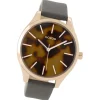 Oozoo Damen Armbanduhr Timepieces Analog Leder grau UOC9504A