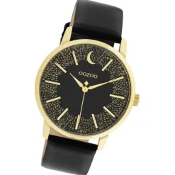 Oozoo Damen Armbanduhr Timepieces C11044 Analog Leder schwarz UOC11044