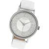 Oozoo Damen Armbanduhr Timepieces C10575 Analog Leder weiß UOC10575