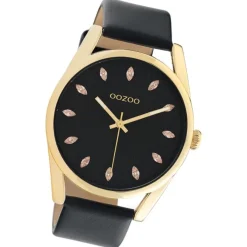 Oozoo Damen Armbanduhr Timepieces Analog Leder schwarz UOC10842