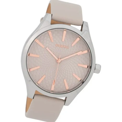 Oozoo Damen Armbanduhr Timepieces Analog Leder grau UOC9685A