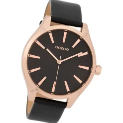 Oozoo Damen Armbanduhr Timepieces Analog Leder schwarz UOC9689A