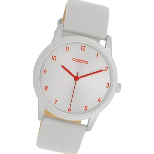 Oozoo Damen Armbanduhr Timepieces Analog Leder grau UOC11166