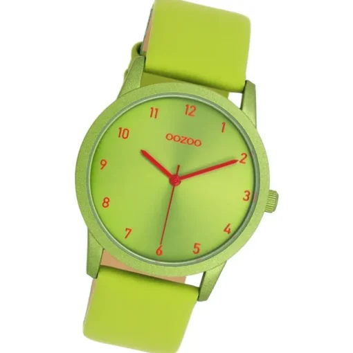 Oozoo Damen Armbanduhr Timepieces Analog Leder grün UOC11169