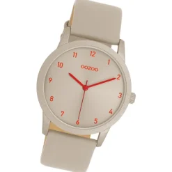 Oozoo Damen Armbanduhr Timepieces Analog Leder taupe grau UOC11170