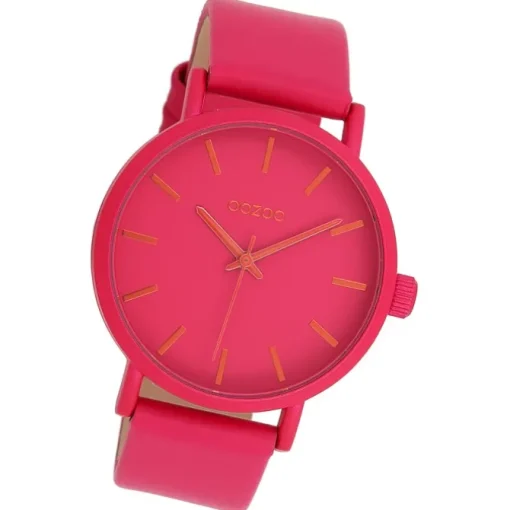 Oozoo Damen Armbanduhr Timepieces Analog Leder pink UOC11178