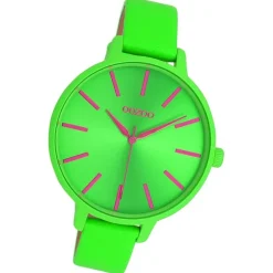 Oozoo Damen Armbanduhr Timepieces Analog Leder grün UOC11183