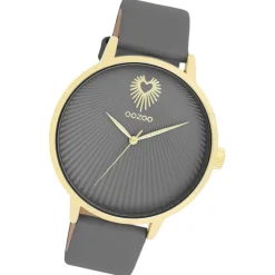 Oozoo Damen Armbanduhr Timepieces Analog Leder grau UOC11244