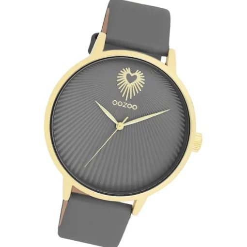 Oozoo Damen Armbanduhr Timepieces Analog Leder grau UOC11244