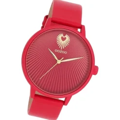 Oozoo Damen Armbanduhr Timepieces Analog Leder pink UOC11247