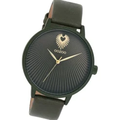 Oozoo Damen Armbanduhr Timepieces Analog Leder forest grün UOC11248