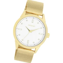 Oozoo Damen Armbanduhr Timepieces Analog Metall gold UOC11282