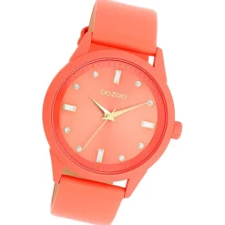 Oozoo Damen Armbanduhr Timepieces Analog Leder orange UOC11285