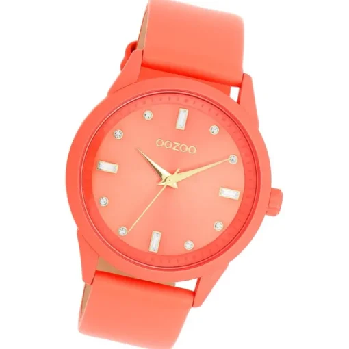Oozoo Damen Armbanduhr Timepieces Analog Leder orange UOC11285