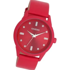 Oozoo Damen Armbanduhr Timepieces Analog Leder pink UOC11286