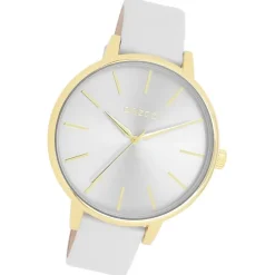 Oozoo Damen Armbanduhr Timepieces Analog Leder hellgrau UOC11290