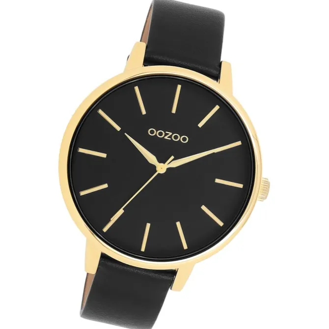 Oozoo Damen Armbanduhr Timepieces Analog Leder schwarz UOC11294