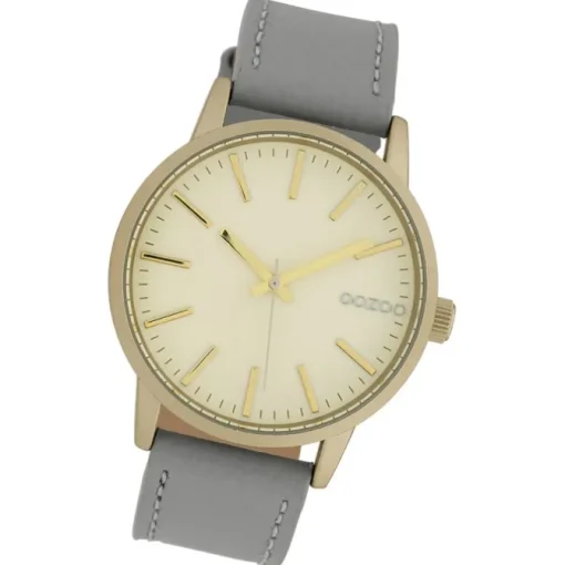 Oozoo Damen Armbanduhr Timepieces Analog Leder grau UOC10016