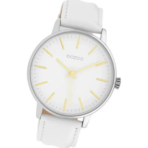 Oozoo Damen Armbanduhr Timepieces Analog Leder weiß UOC10040