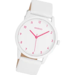 Oozoo Damen Armbanduhr Timepieces Analog Leder weiß UOC11057