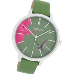 Oozoo Damen Armbanduhr Timepieces Analog Leder grün UOC11065