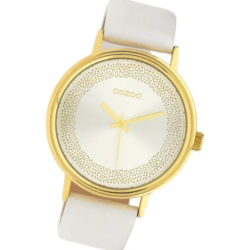 Oozoo Damen Armbanduhr Timepieces Analog Leder weiß UOC10095
