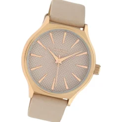 Oozoo Damen Armbanduhr Timepieces Analog Leder taupe hellbraun UOC10106