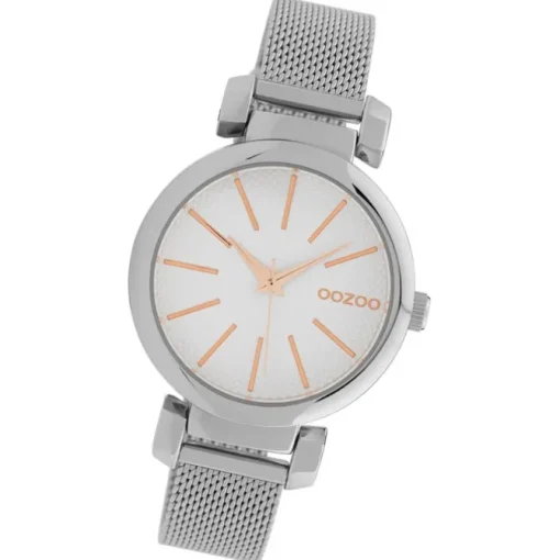 Oozoo Damen Armbanduhr Timepieces Analog Metall silber UOC10128