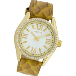 Oozoo Damen Armbanduhr Timepieces Analog Leder gelb mustard UOC10224