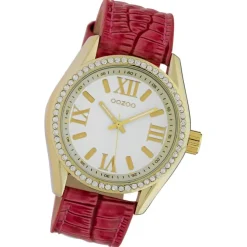 Oozoo Damen Armbanduhr Timepieces Analog Leder pink UOC10227