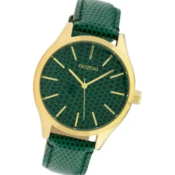 Oozoo Damen Armbanduhr Timepieces Analog Leder grün dunkelgrün UOC10432