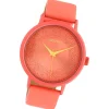 Oozoo Damen Armbanduhr Timepieces Analog Leder pfirsichrosa UOC10580
