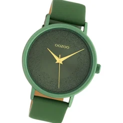 Oozoo Damen Armbanduhr Timepieces Analog Leder grün UOC10582