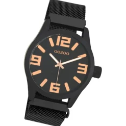 Oozoo Damen Armbanduhr Timepieces Analog Metall schwarz UOC10734