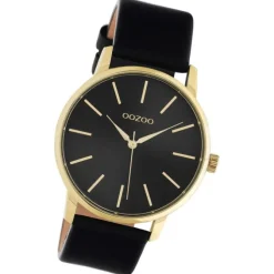 Oozoo Damen Armbanduhr Timepieces Analog Leder schwarz UOC10839