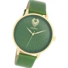Oozoo Damen Armbanduhr Timepieces Analog Leder grün UOC11344