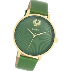 Oozoo Damen Armbanduhr Timepieces Analog Leder grün UOC11344