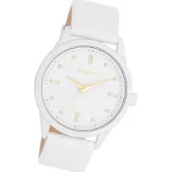 Oozoo Damen Armbanduhr Timepieces Analog Leder weiß UOC11354