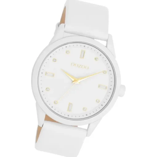 Oozoo Damen Armbanduhr Timepieces Analog Leder weiß UOC11354