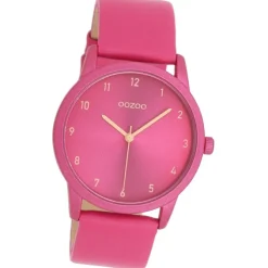 Oozoo Damen Armbanduhr Timepieces Analog Leder pink UOC11080
