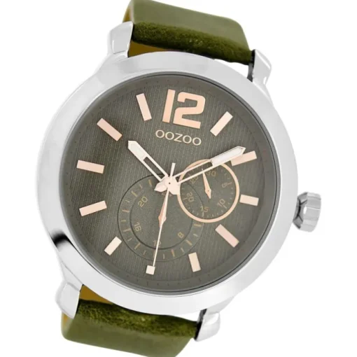 Oozoo Damen Armbanduhr Timepieces Analog Leder grün UOC6077A