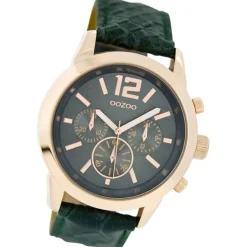 Oozoo Damen Armbanduhr Timepieces Analog Leder dunkelgrün UOC6182A