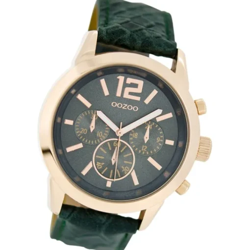 Oozoo Damen Armbanduhr Timepieces Analog Leder dunkelgrün UOC6182A